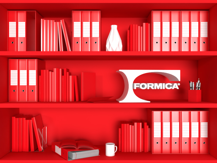 Formica Brand and bookshelf
